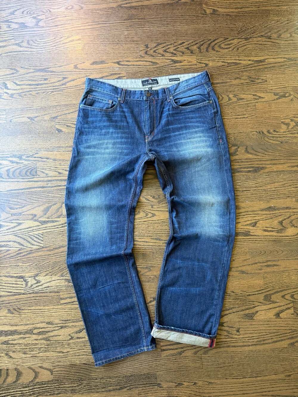 USA Made Kasil Workshop Truman Jeans Size 38 Blue Cotton Selvedge Rough Cut